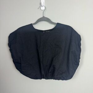 FOREVER 21 | Black Bubble Cropped Top Crewneck Women’s Size Small